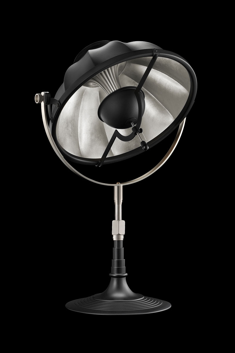 Lampe de table Fortuny Armilla 32 Noire et Feuille d'Argent