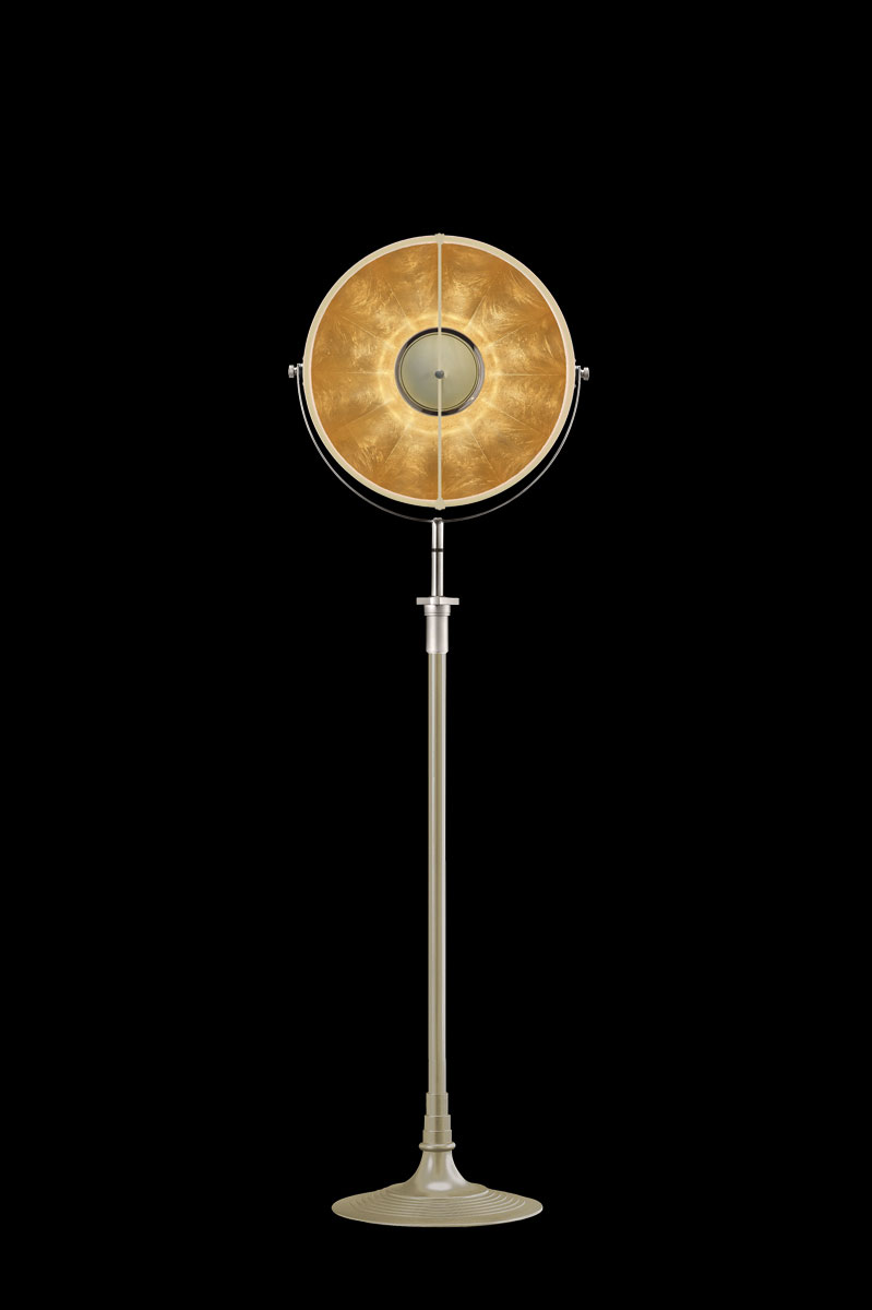 Studio 1907 Fortuny lampadaire Atelier 41 quartz et feuille d'or