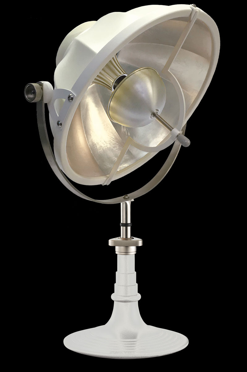 Lampe de table Fortuny Armilla 41 Blanc et Feuille d'Argent
