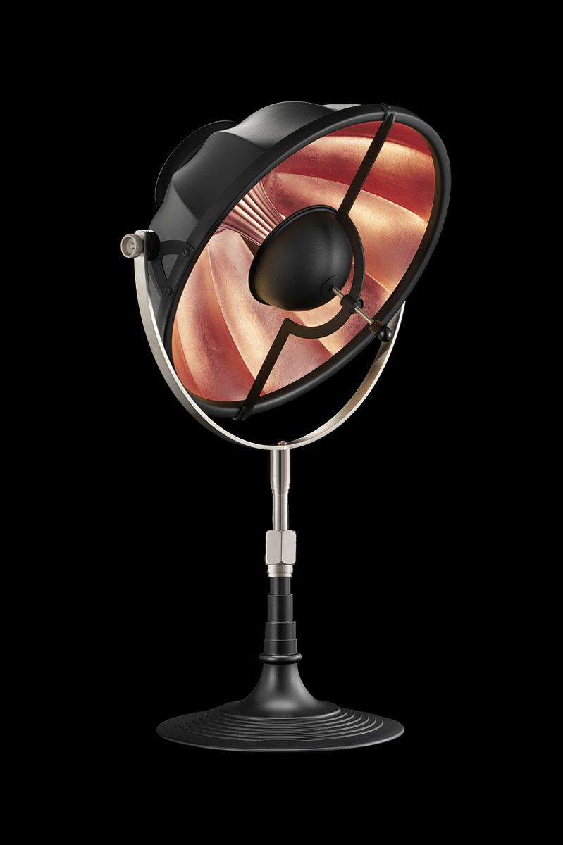 Lampe de table Fortuny Armilla 32 noir et feuille de cuivre
