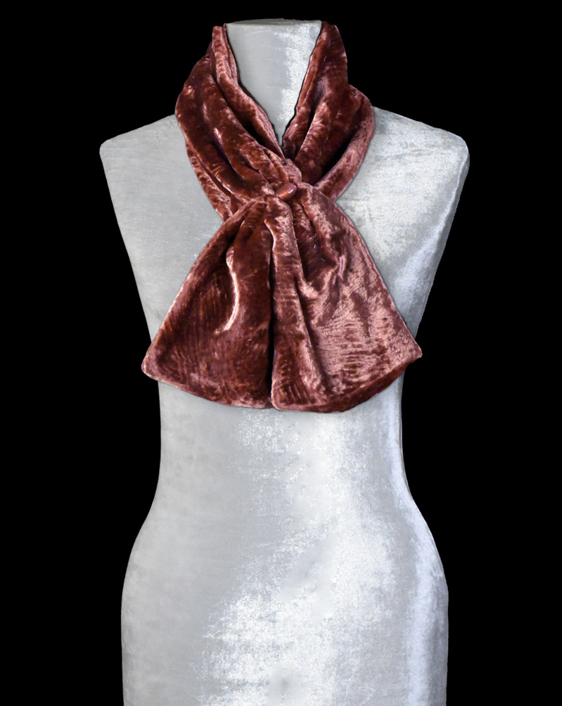 Fortuny furrowed velvet scarf with Murano glass beads