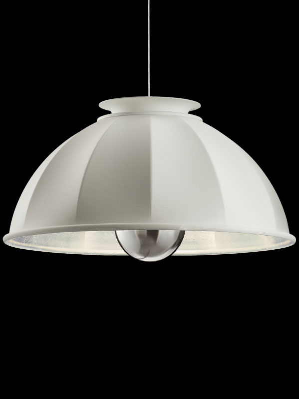 Suspension Fortuny Cupola 76 blanche et feuille d’argent