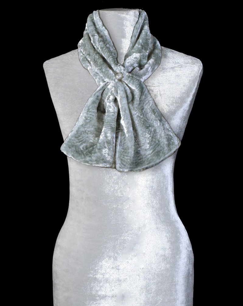 Fortuny furrowed velvet scarf with Murano glass beads