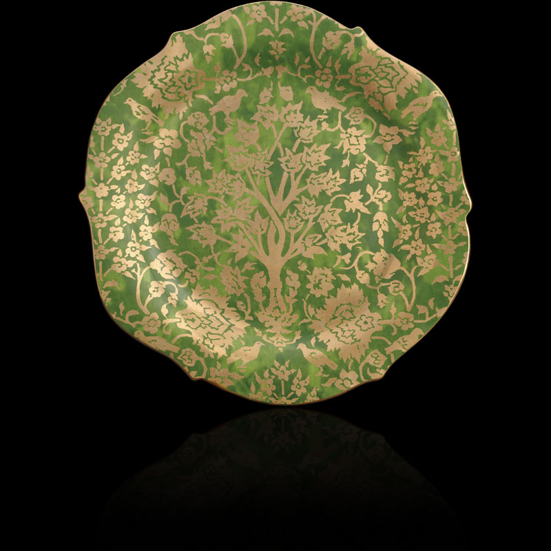 Plateau Fortuny grand Alberelli vert rond