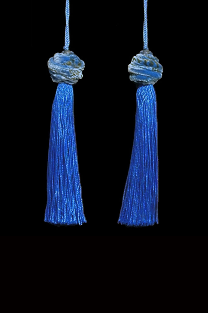 Venetia Studium Turbante couple of cobalt blue key tassels