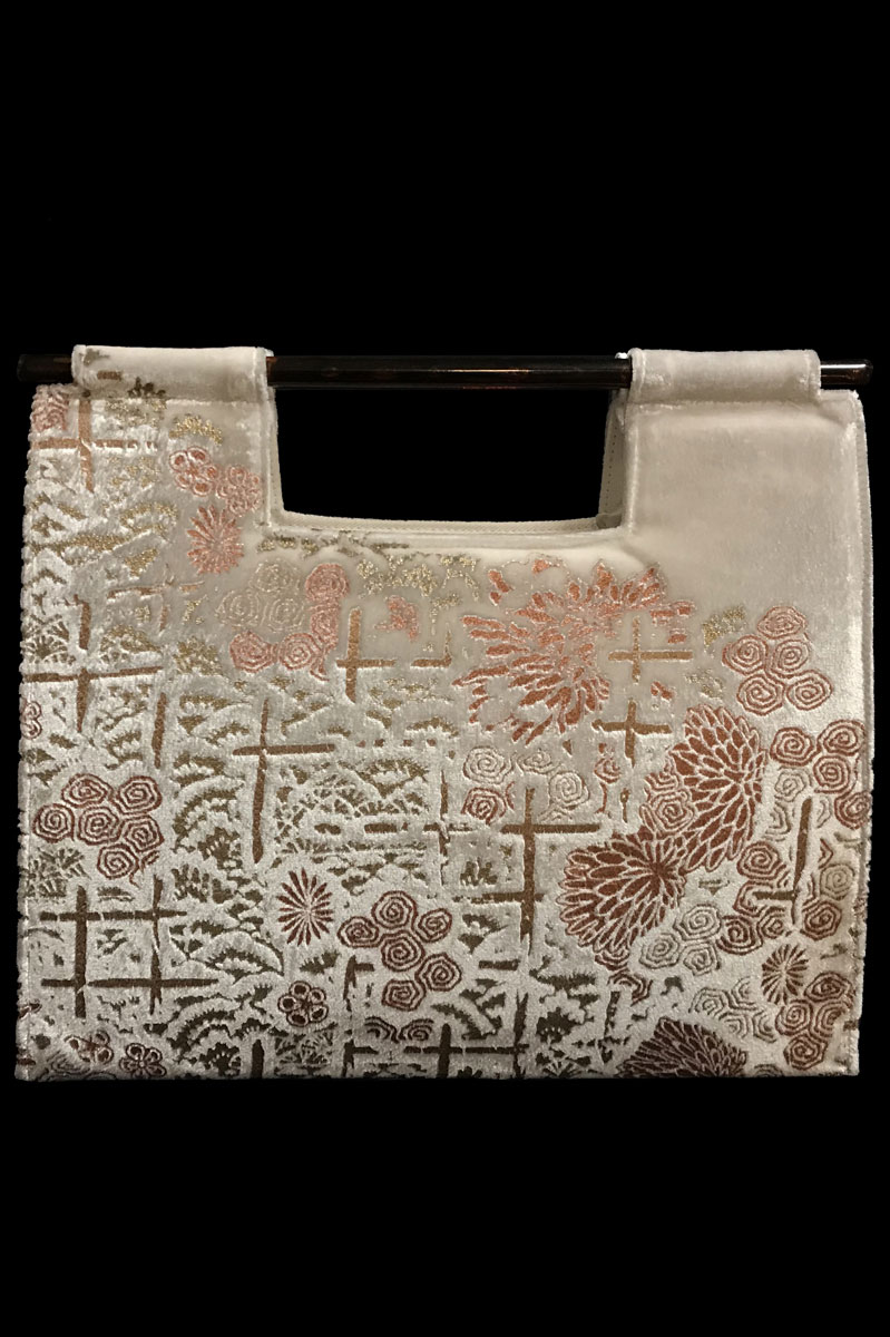 Fortuny Aiko white velvet bag