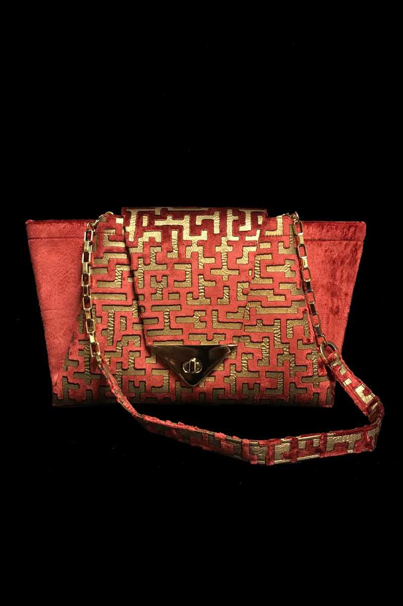 Sac Fortuny Alexandra en velours imprimé