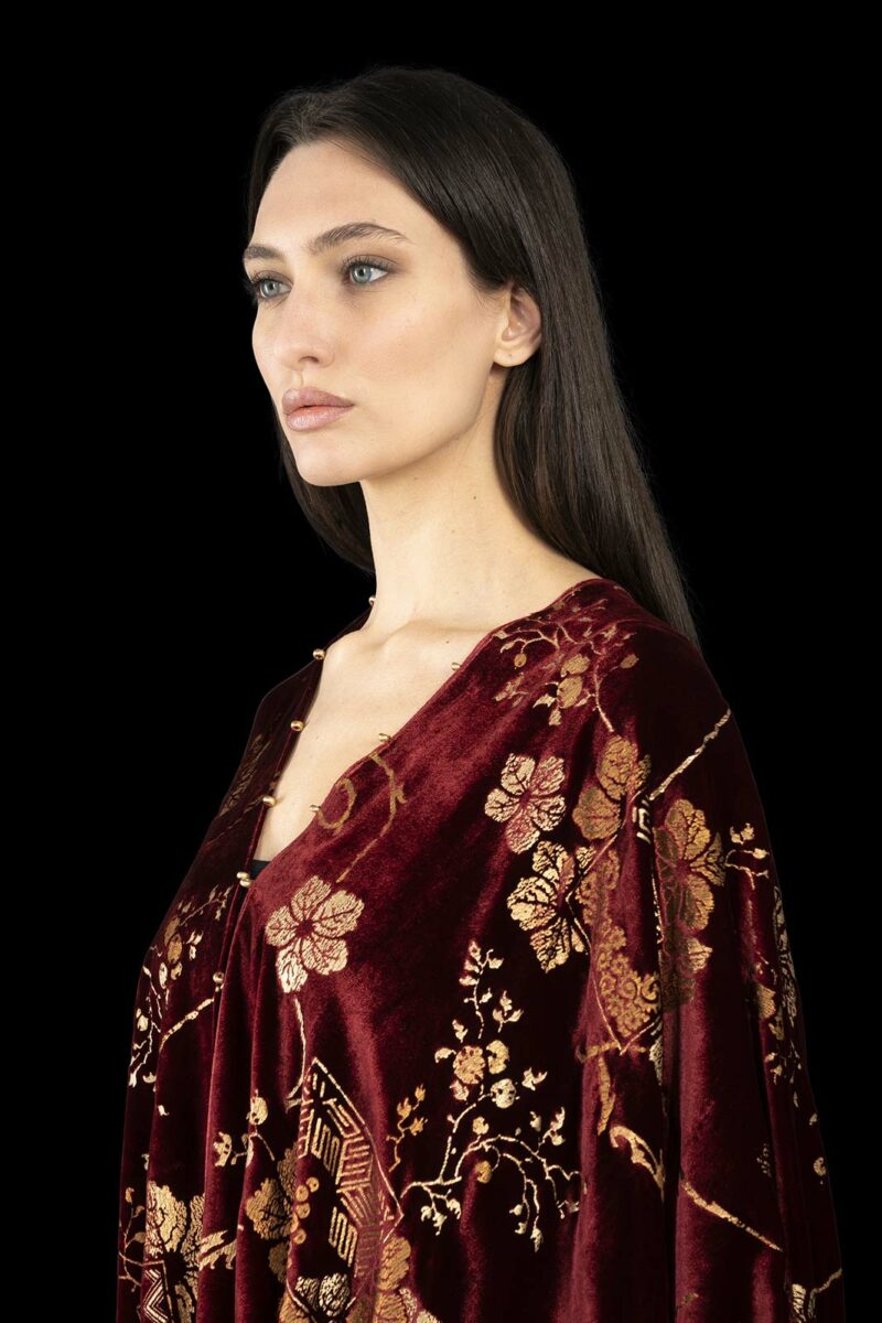 Fortuny printed velvet short evening coat
