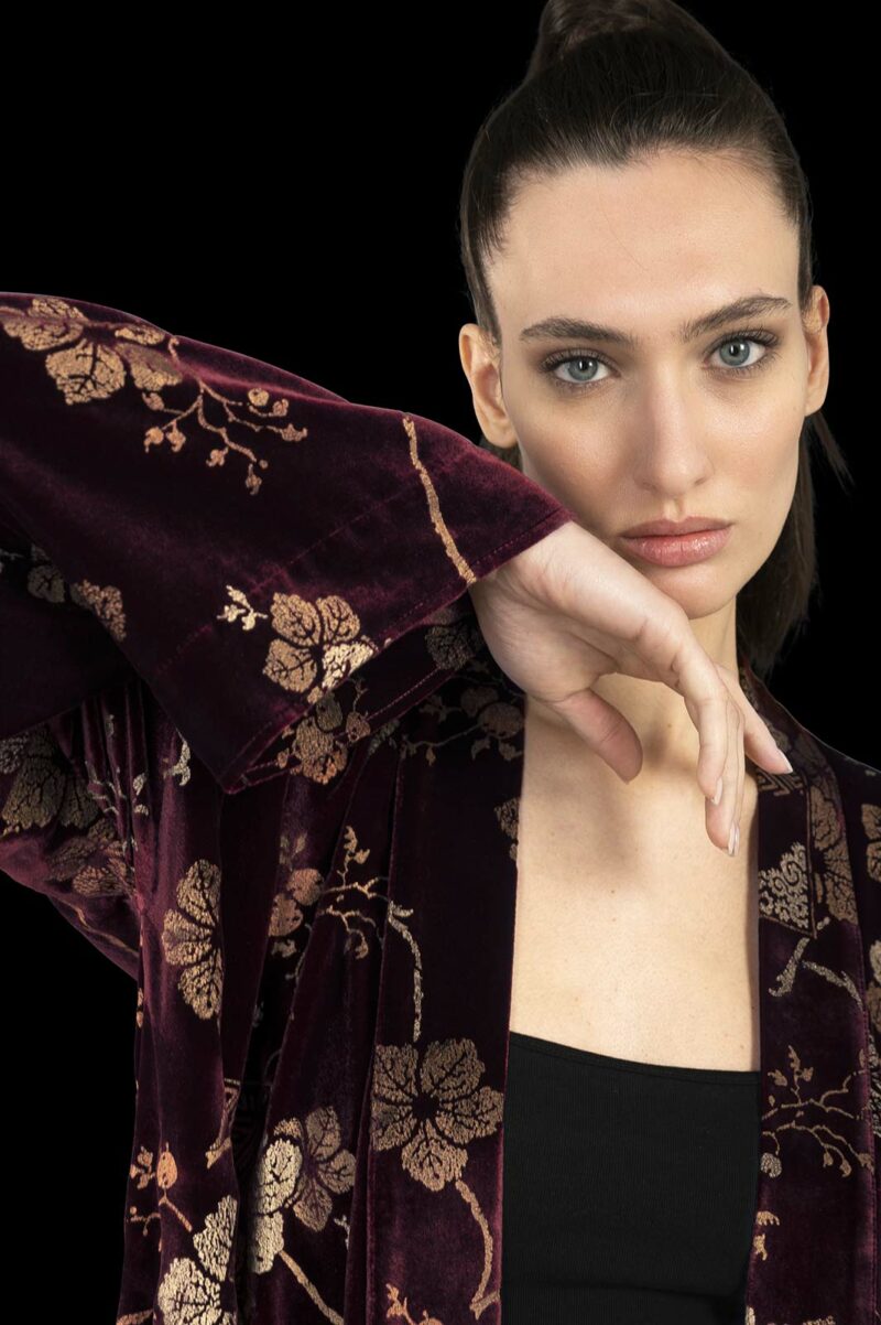 Fortuny printed velvet kimono