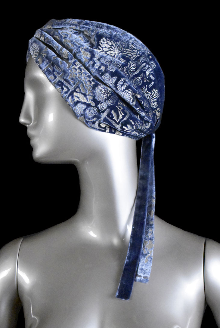 Turban Fortuny en velours imprimé