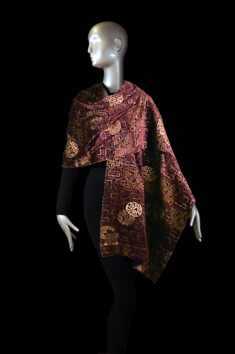 Châle Fortuny en velours imprimé