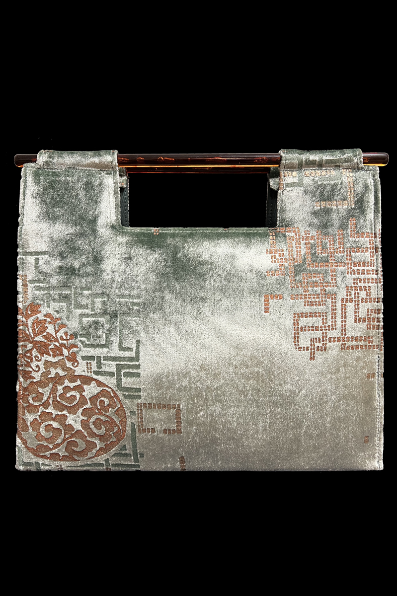 Fortuny Aiko jade velvet bag