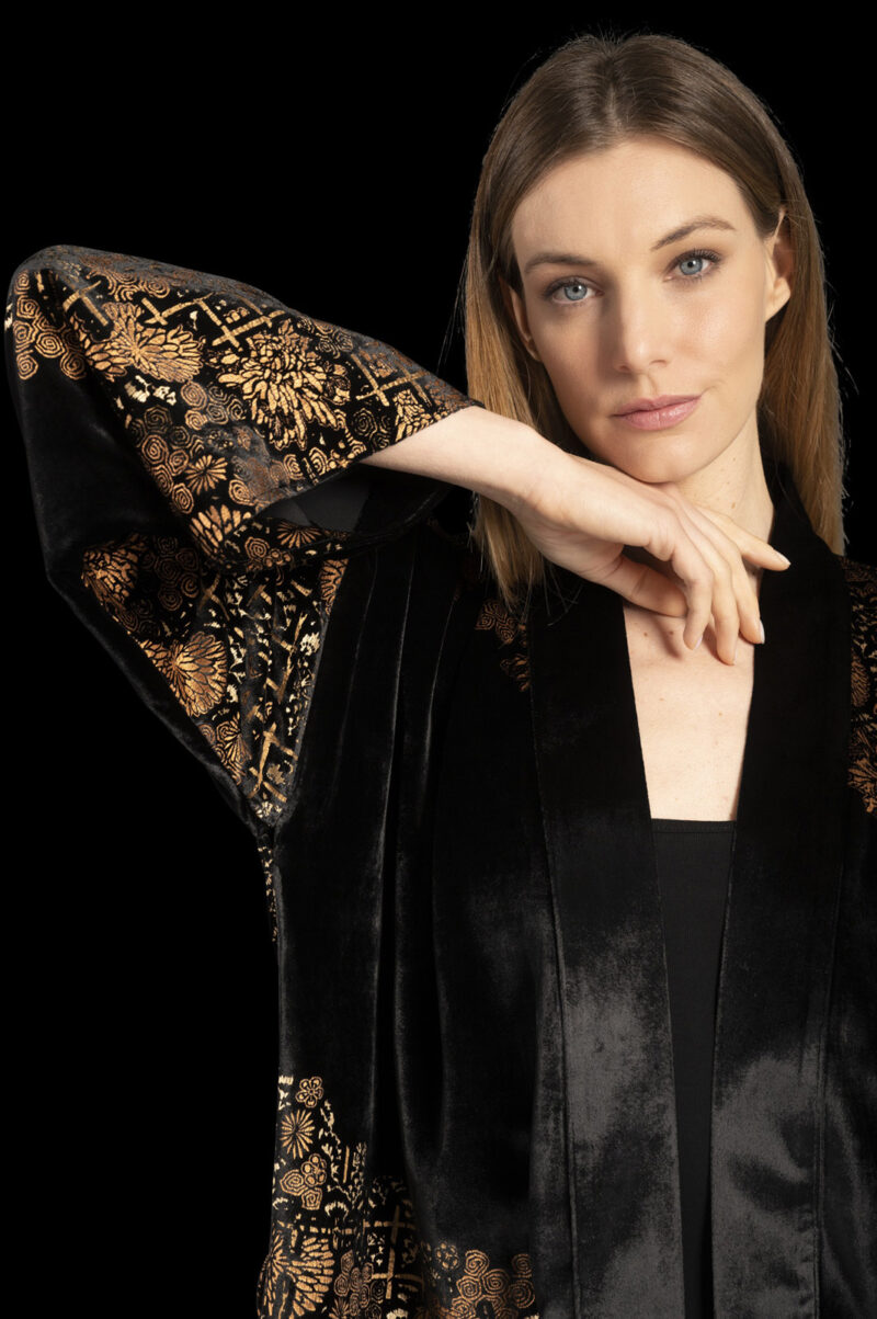 Isabel | Printed velvet Kimono Coat