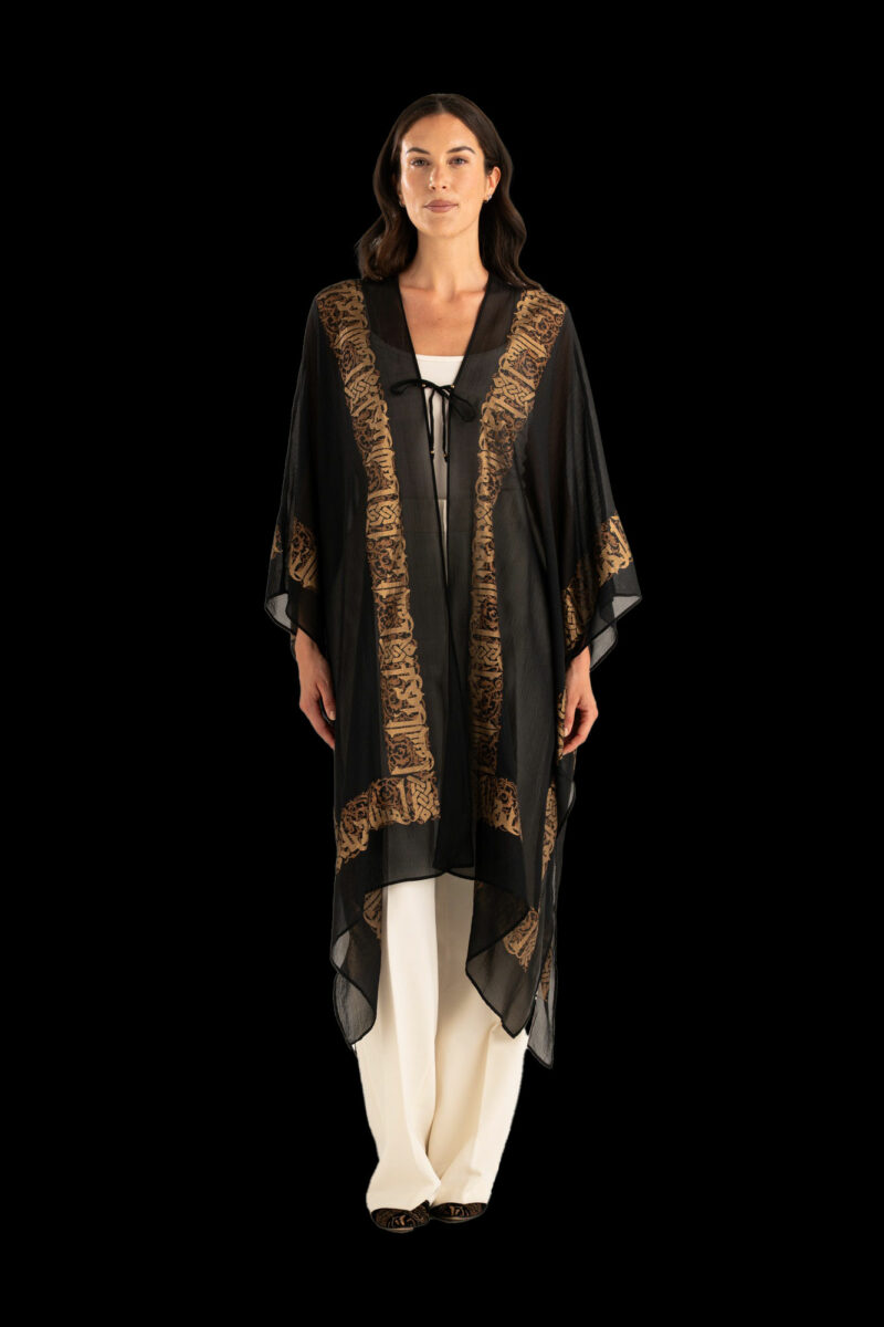 Esther Manteau du Soir en Crêpe Georgette | Arabo Noir