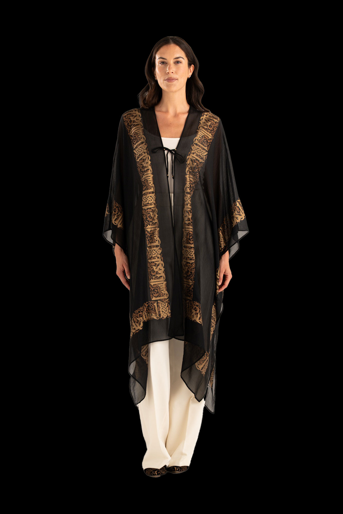Esther Manteau du Soir en Crêpe Georgette | Arabo Noir
