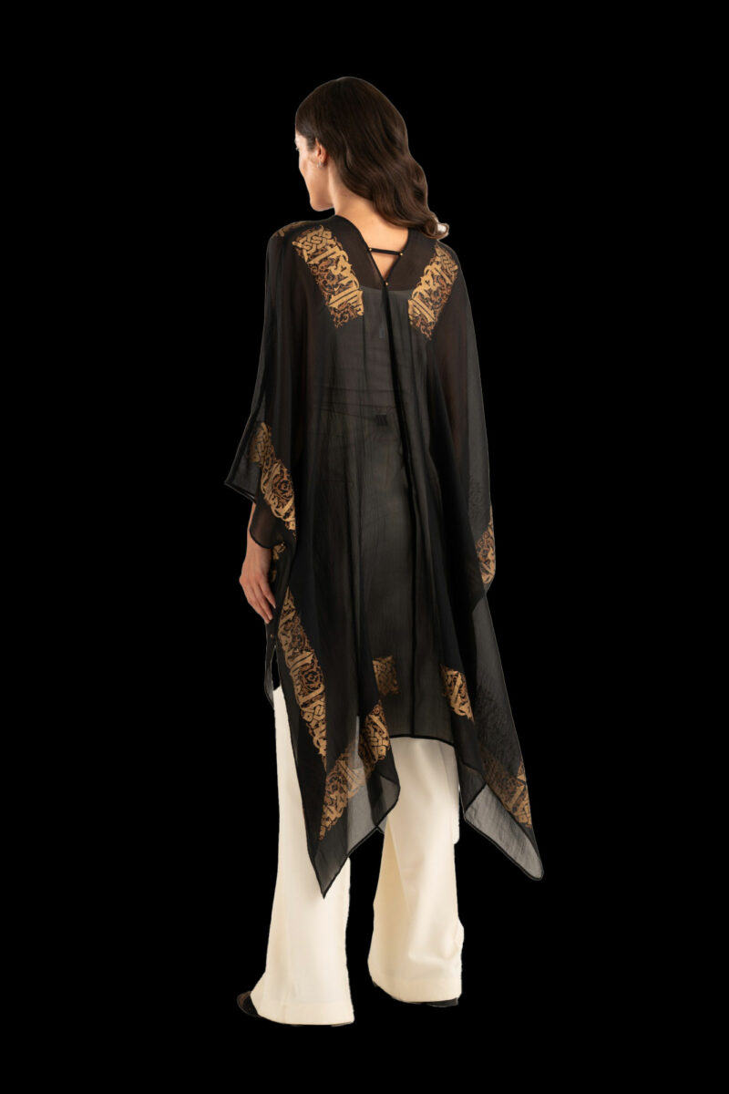 Esther Manteau du Soir en Crêpe Georgette | Arabo Noir
