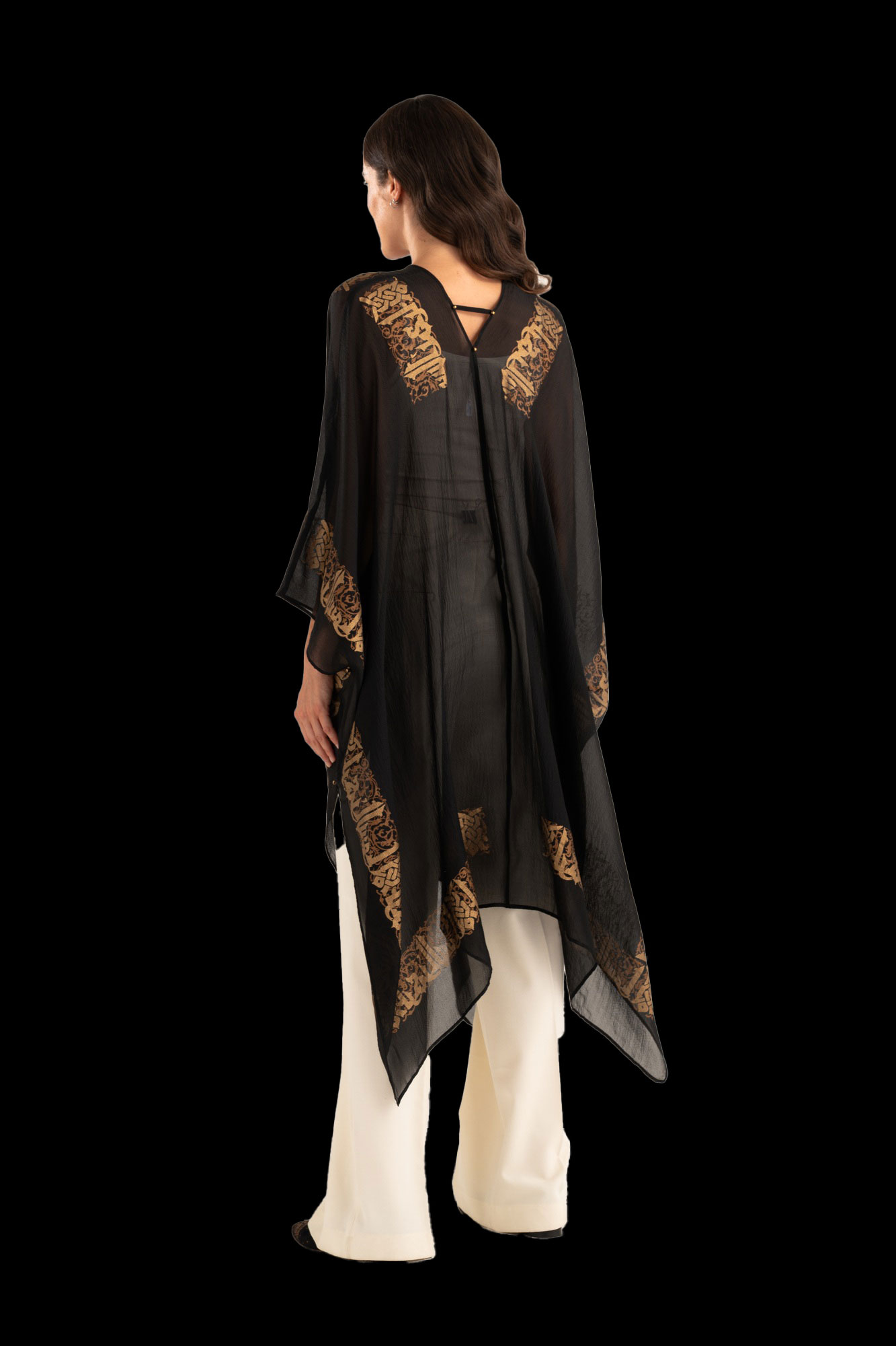 Esther Manteau du Soir en Crêpe Georgette | Arabo Noir