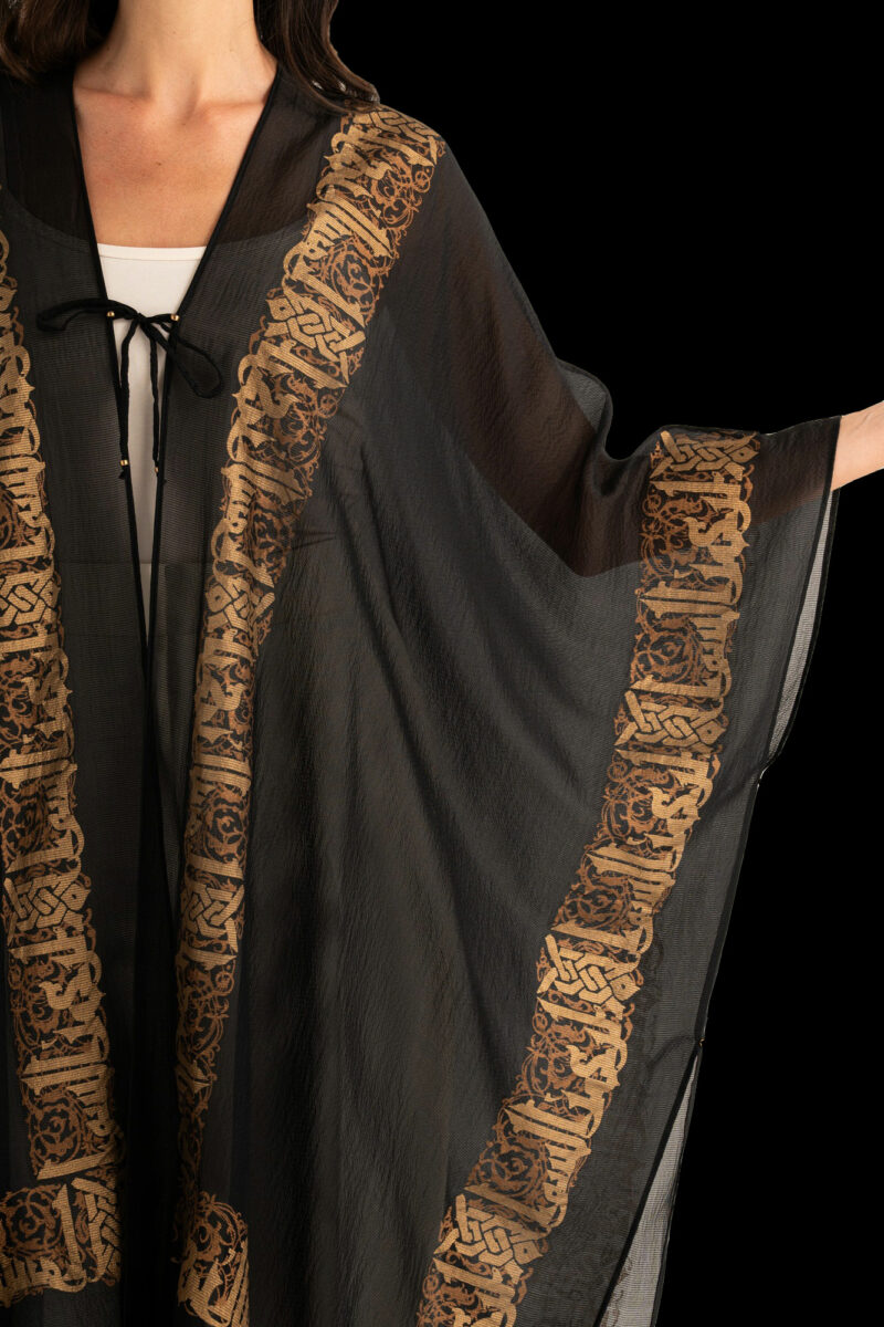 Esther Manteau du Soir en Crêpe Georgette | Arabo Noir