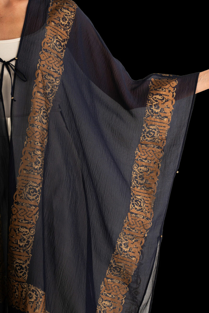 Esther Manteau du Soir en Crêpe Georgette | Arabo Bleu marine