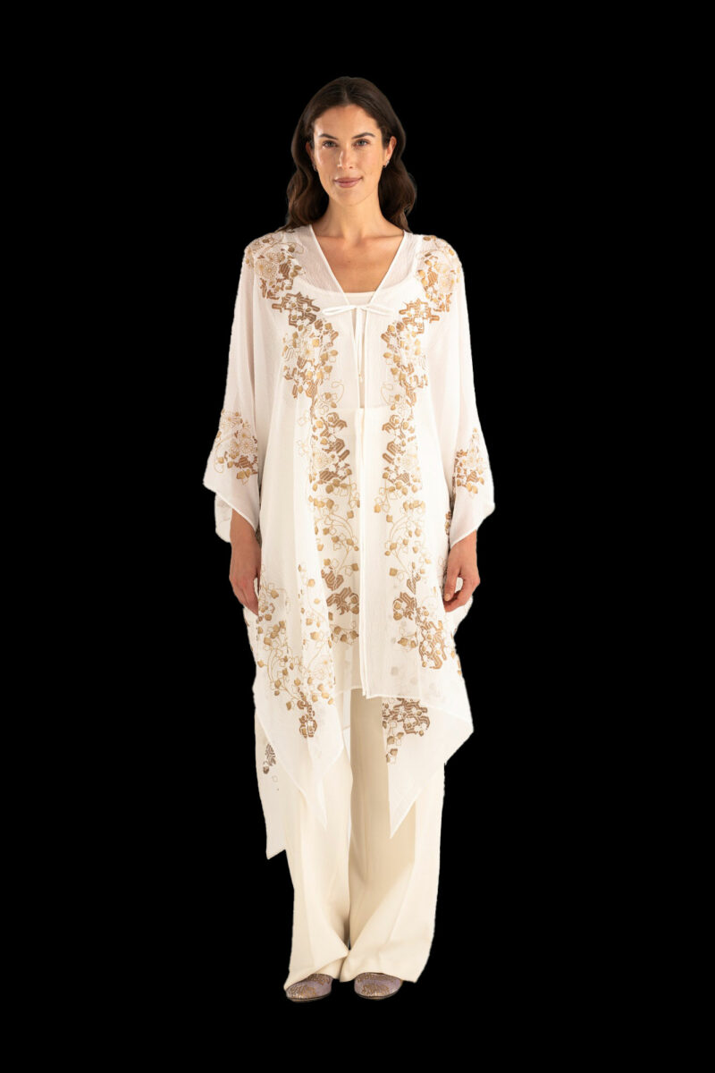 Esther Manteau du Soir en Crêpe Georgette | Ramage White