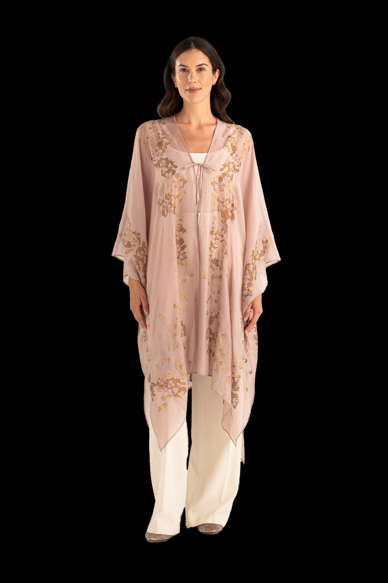 Esther Manteau du Soir en Crêpe Georgette | Ramage Mauve