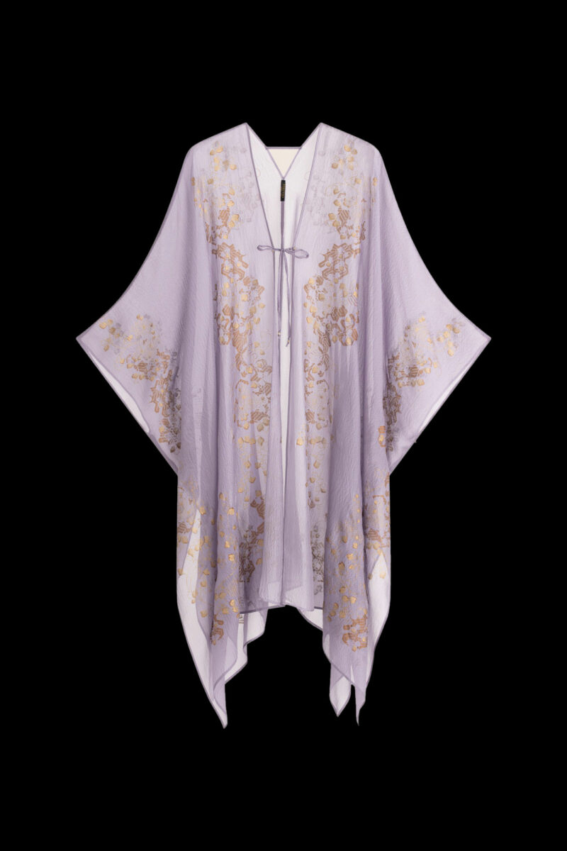 Esther Manteau du Soir en Crêpe Georgette | Ramage Lavande