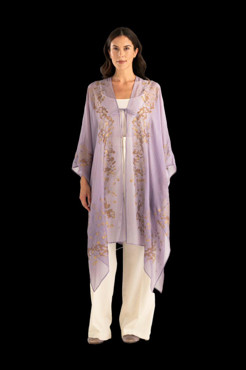 Esther Manteau du Soir en Crêpe Georgette | Ramage Lavande