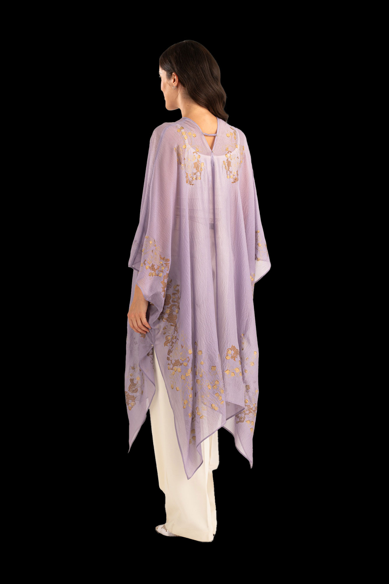 Esther Manteau du Soir en Crêpe Georgette | Ramage Lavande