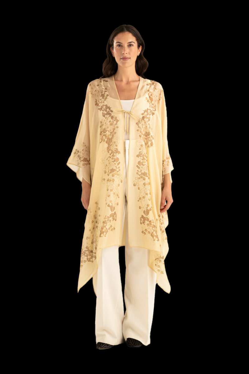 Esther Manteau du Soir en Crêpe Georgette | Ramage Beige