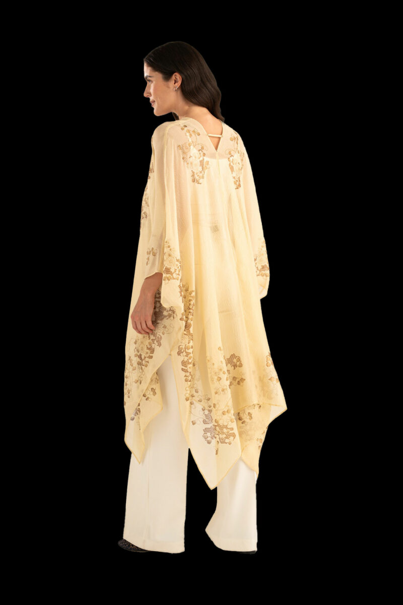 Esther Manteau du Soir en Crêpe Georgette | Ramage Beige