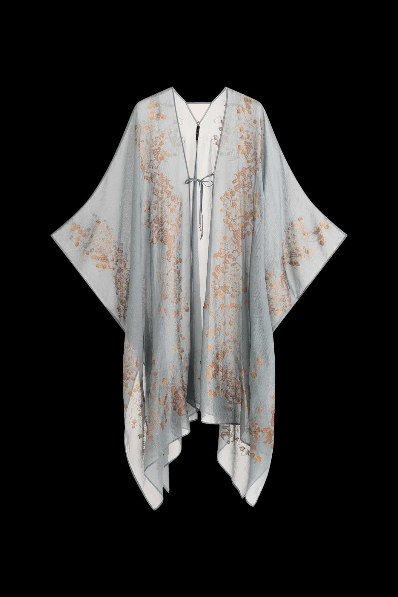 Esther Manteau du Soir en Crêpe Georgette | Ramage Bleu bonbon