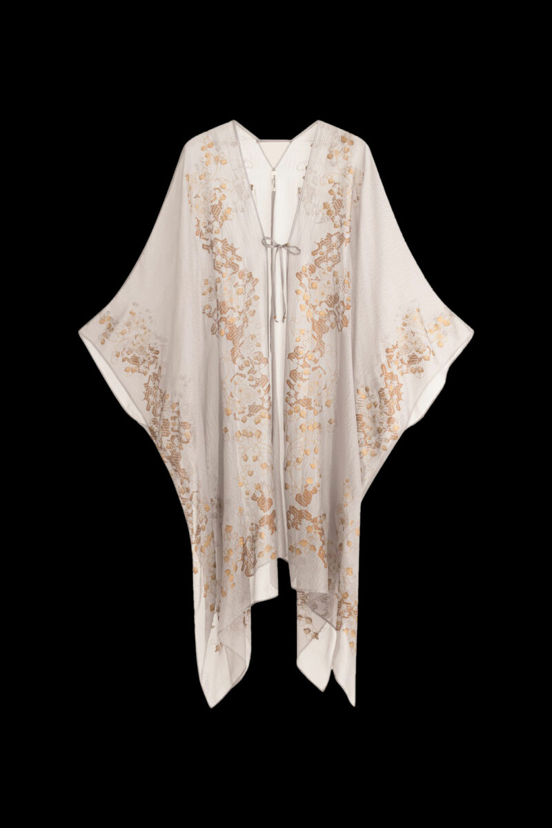 Esther Manteau du Soir en Crêpe Georgette | Ramage Taupe