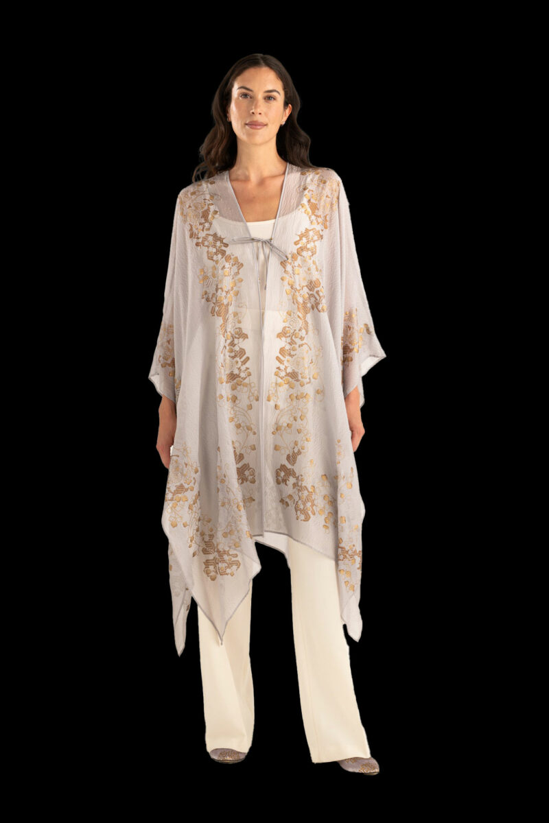 Esther Manteau du Soir en Crêpe Georgette | Ramage Taupe