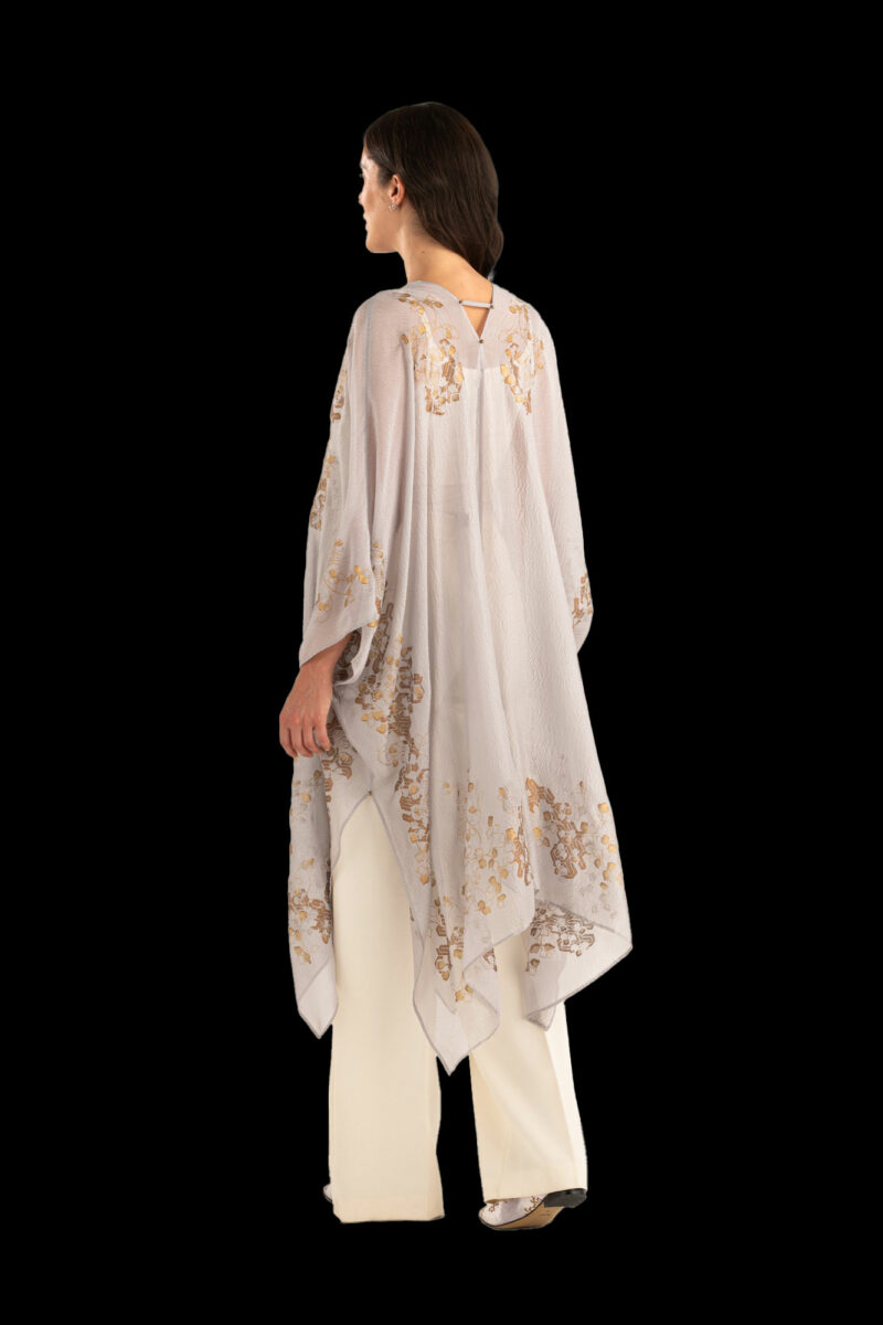 Esther Manteau du Soir en Crêpe Georgette | Ramage Taupe