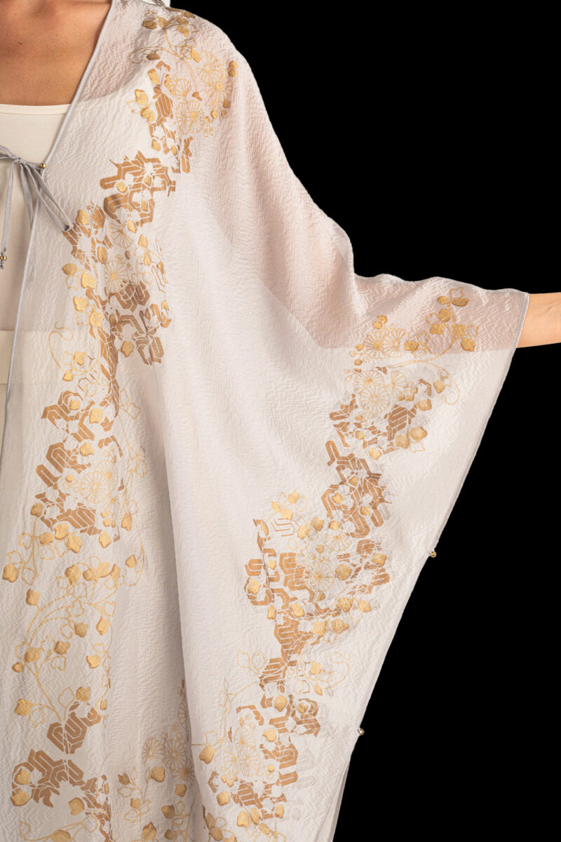 Esther Manteau du Soir en Crêpe Georgette | Ramage Taupe