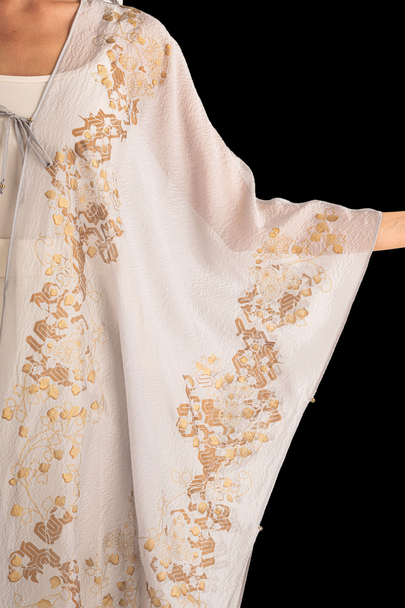 Esther Manteau du Soir en Crêpe Georgette | Ramage Taupe