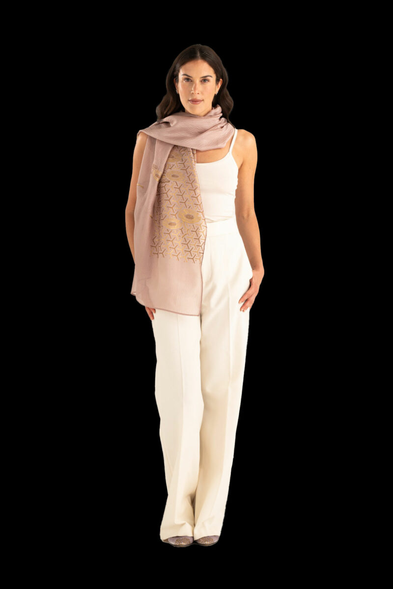 Écharpe en Crêpe Georgette | Japan Mauve