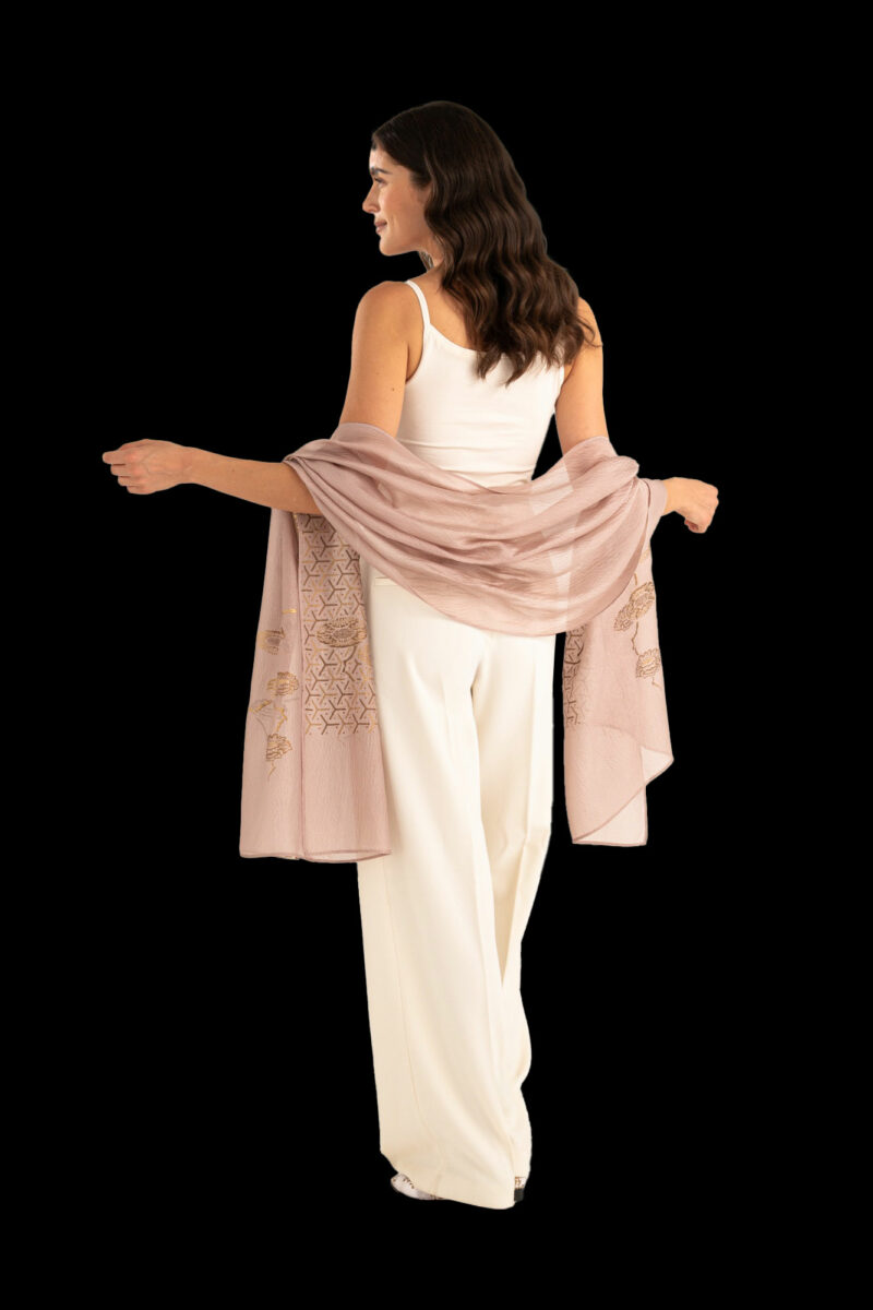 Écharpe en Crêpe Georgette | Japan Mauve