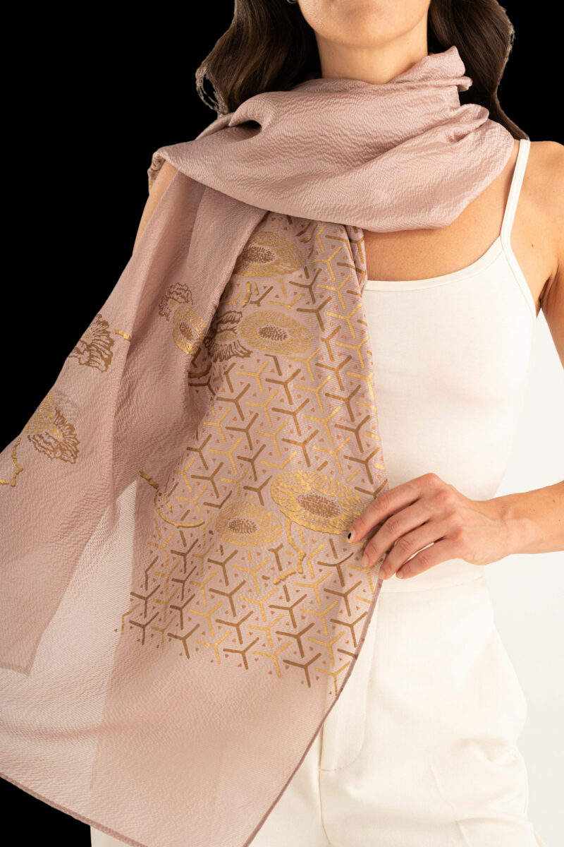 Écharpe en Crêpe Georgette | Japan Mauve