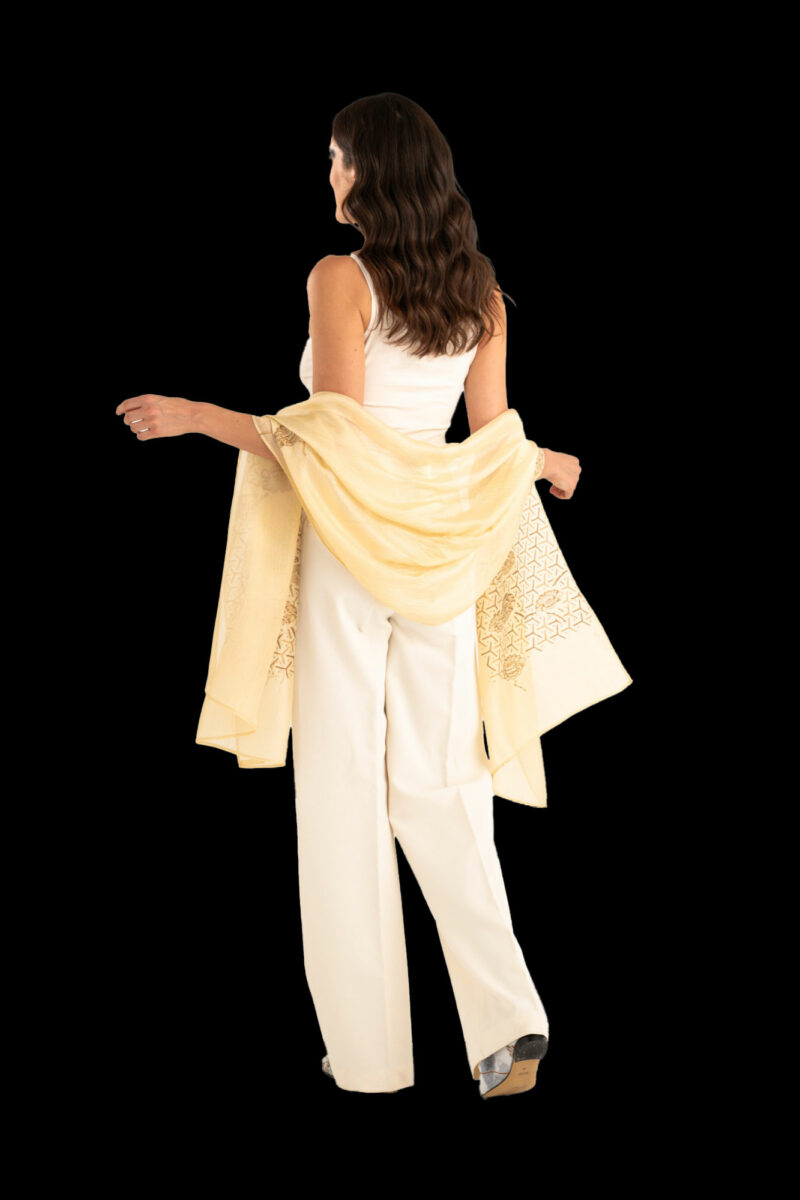 Écharpe en Crêpe Georgette | Japan Beige