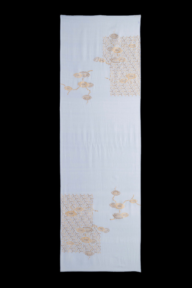 Écharpe en Crêpe Georgette | Japan Pervenche