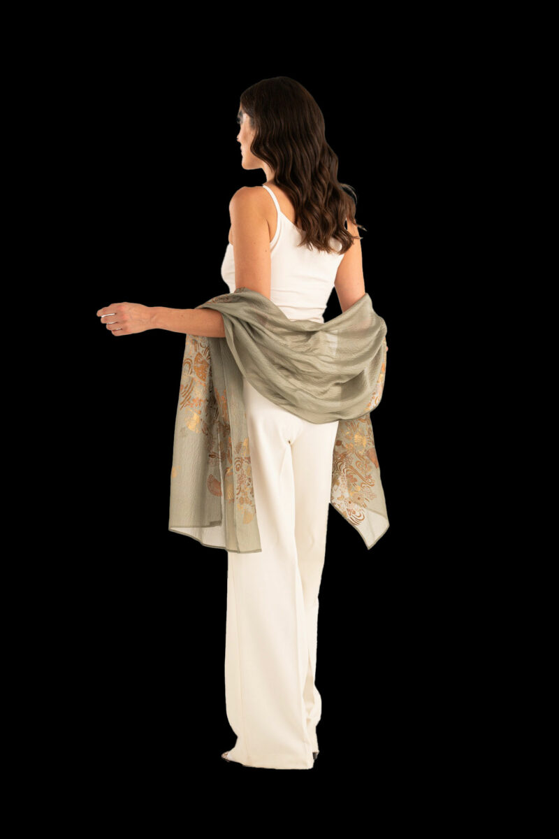 Écharpe en Crêpe Georgette | Ventagli Sage green